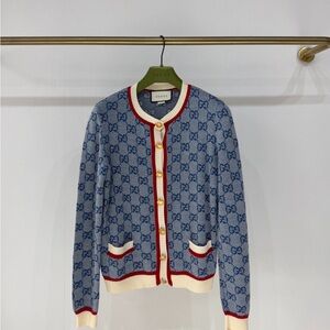 Gucci Red, Blue, and Cream Knitwear